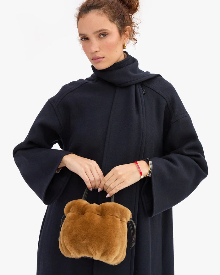 Clare V. EMMA W/ TOP HANDLE Teddy Shearling