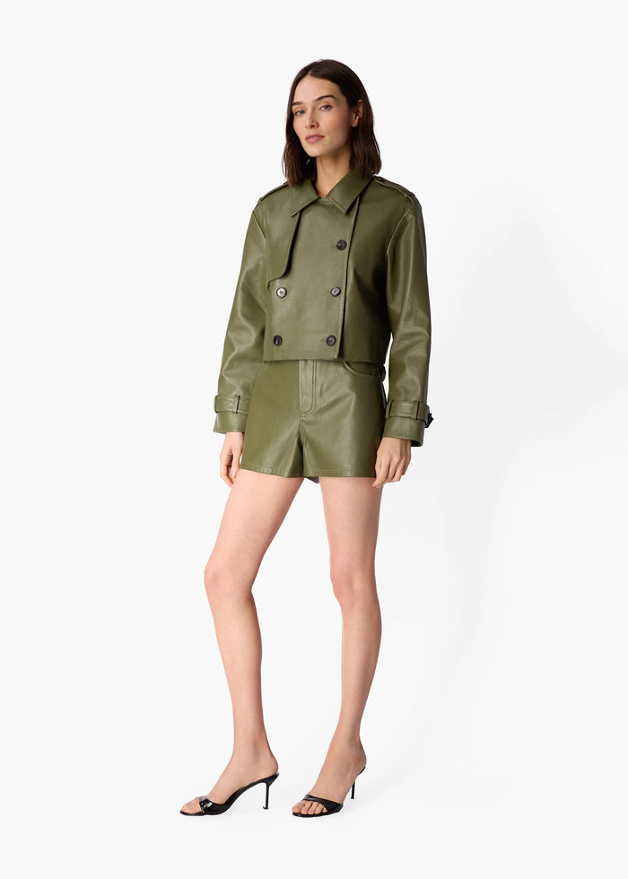 Cami Nyc SASKIA GENUINE LEATHER CROPPED TRENCH CAMOUFLAGE GENUINE LEATHER
