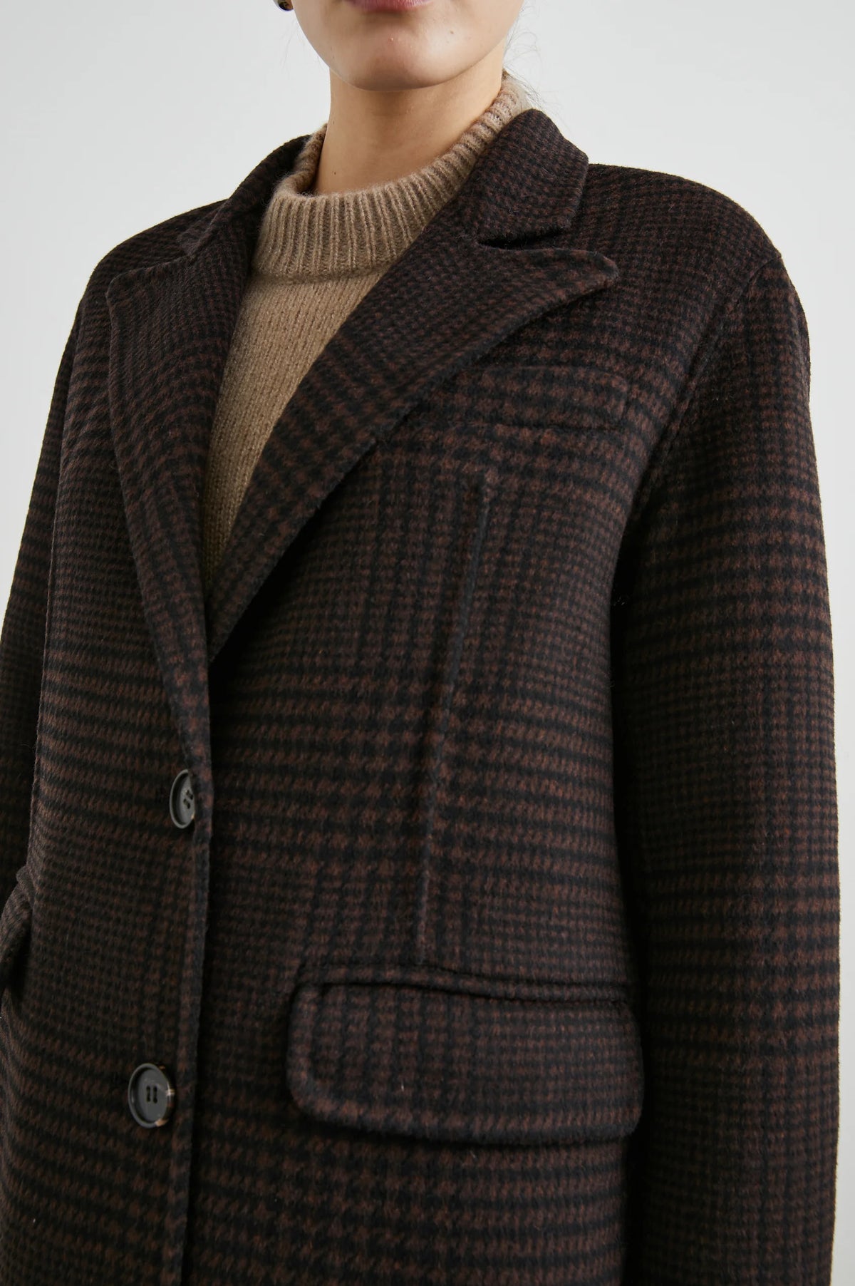 Rails Gallery Coat Espresso Houndstooth