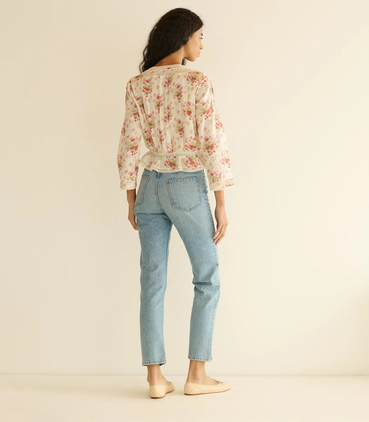 Dôen HILLOCK TOP IN IVORY LANTANA FLORAL