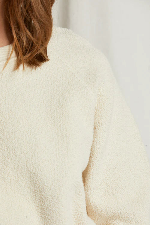 Perfect White Tee Ziggy reverse fleece shrunken crew neck sweatshirt - Sugar