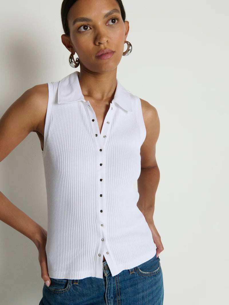 Nation LA Jaylin Polo Top in White