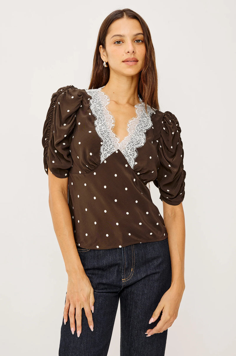 Rails Lazara Top Cocoa Polka Dots