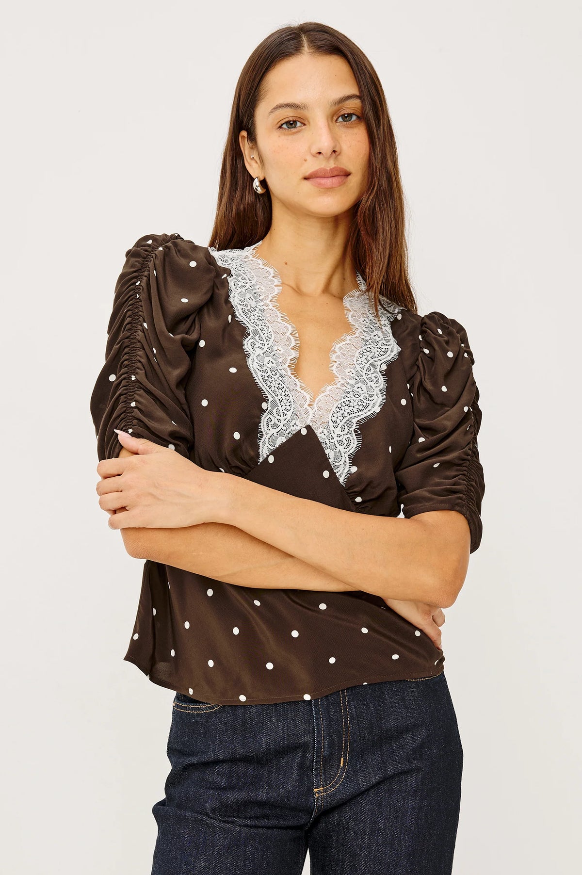 Rails Lazara Top Cocoa Polka Dots