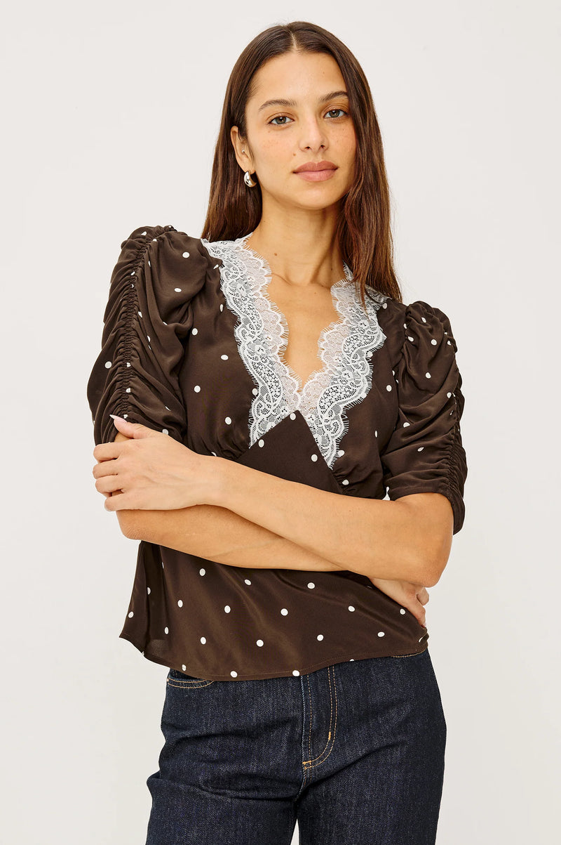 Rails Lazara Top Cocoa Polka Dots