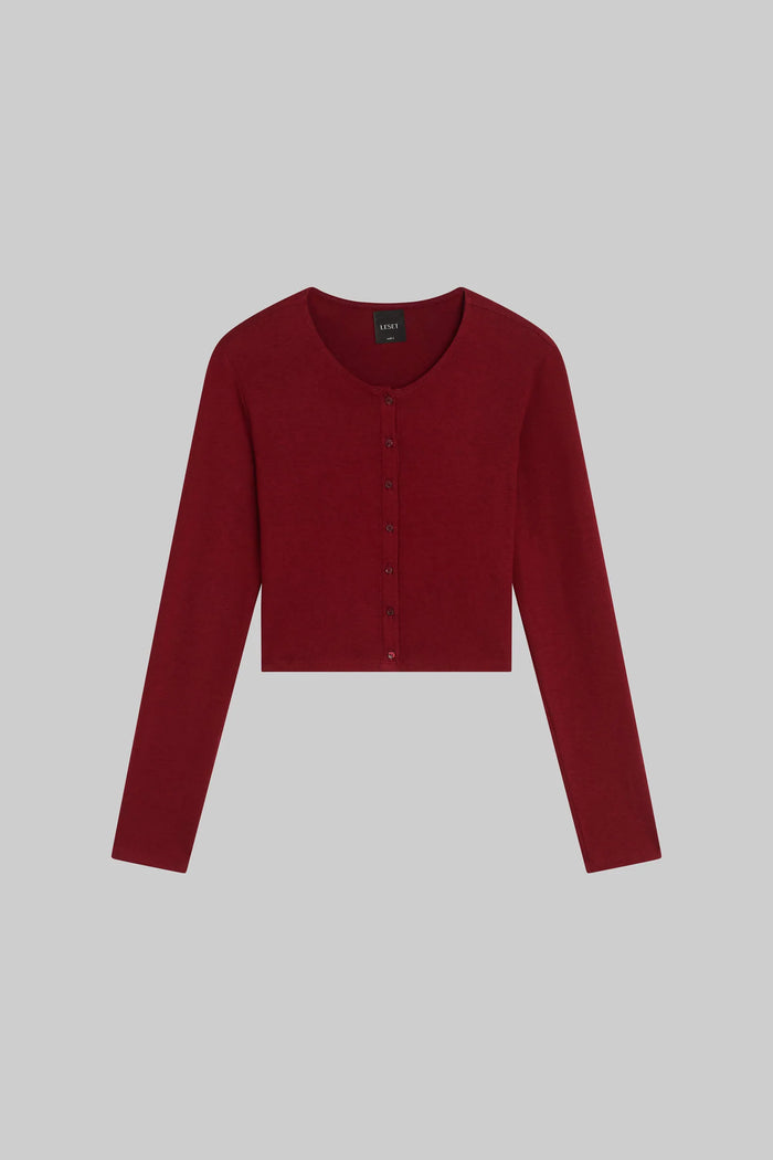 LESET Lauren Crop Cardigan II - Pinot