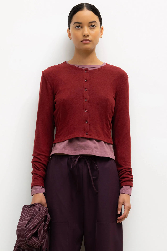 LESET Lauren Crop Cardigan II - Pinot