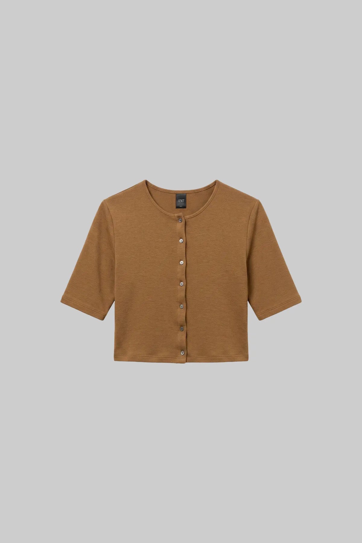 Leset Lauren Mid Sleeve Cardigan Tortoise