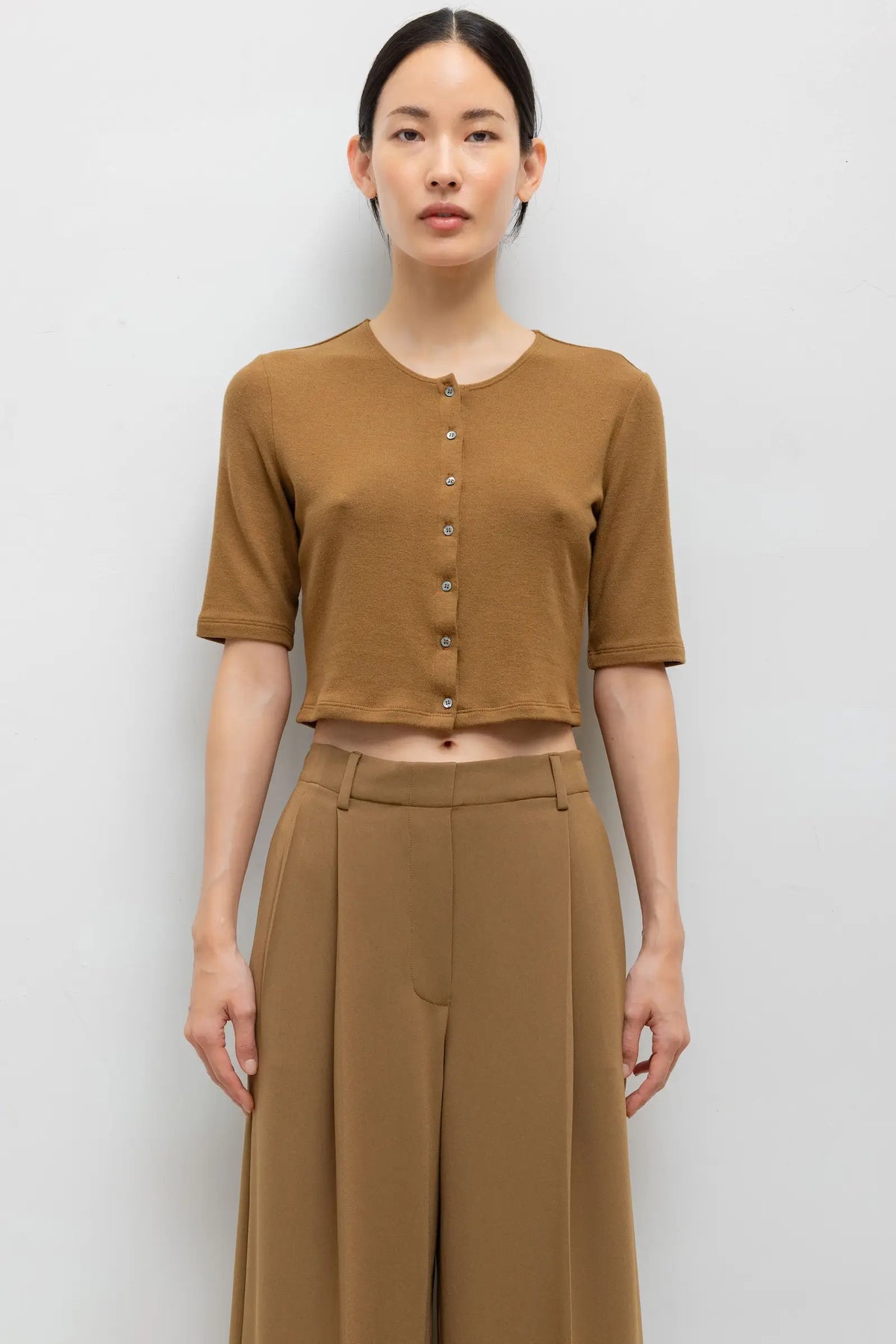 Leset Lauren Mid Sleeve Cardigan Tortoise