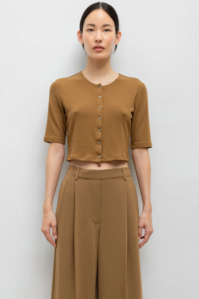 Leset Lauren Mid Sleeve Cardigan Tortoise