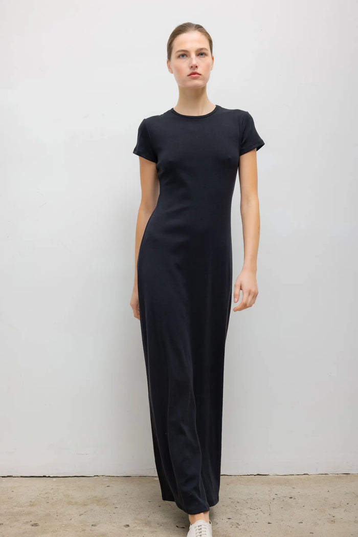 Leset Nando Short Sleeve Maxi Dress Black