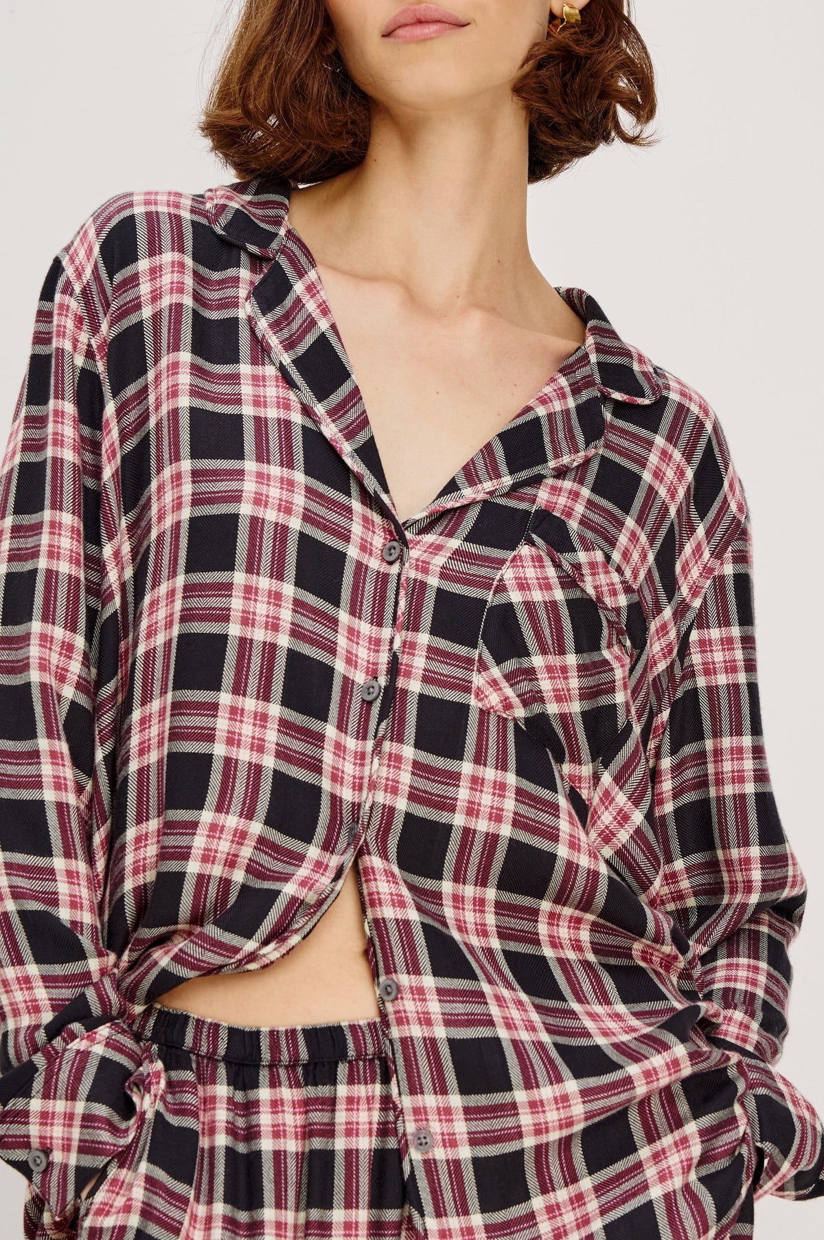 Rails Luna Pajama Set Onyx Plum