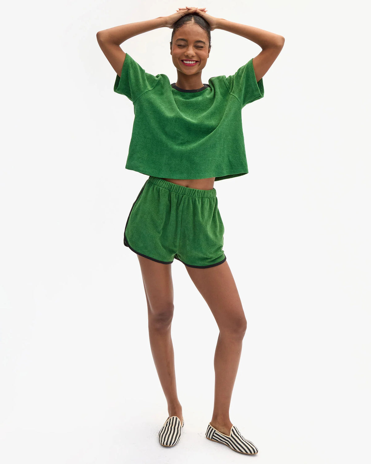 Clare V. Le Plage Tee in Basil