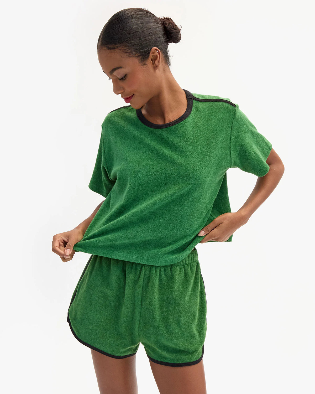 Clare V. Le Plage Tee in Basil