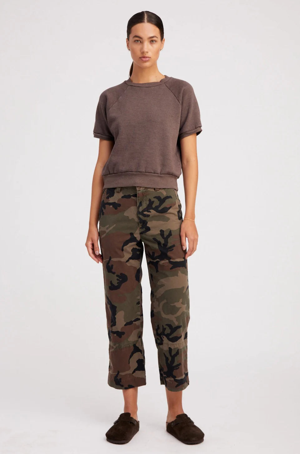 SPRWMN DARK CAMOUFLAGE SLASH POCKET TROUSERS