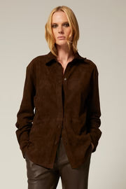 SPRWMN AMERICANO SUEDE ELISE BUTTON DOWN