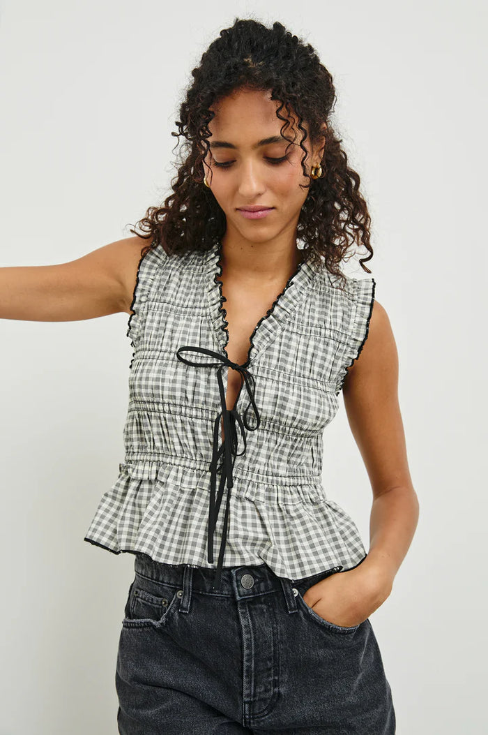 Rails Martine Top - Ivory Jet Gingham