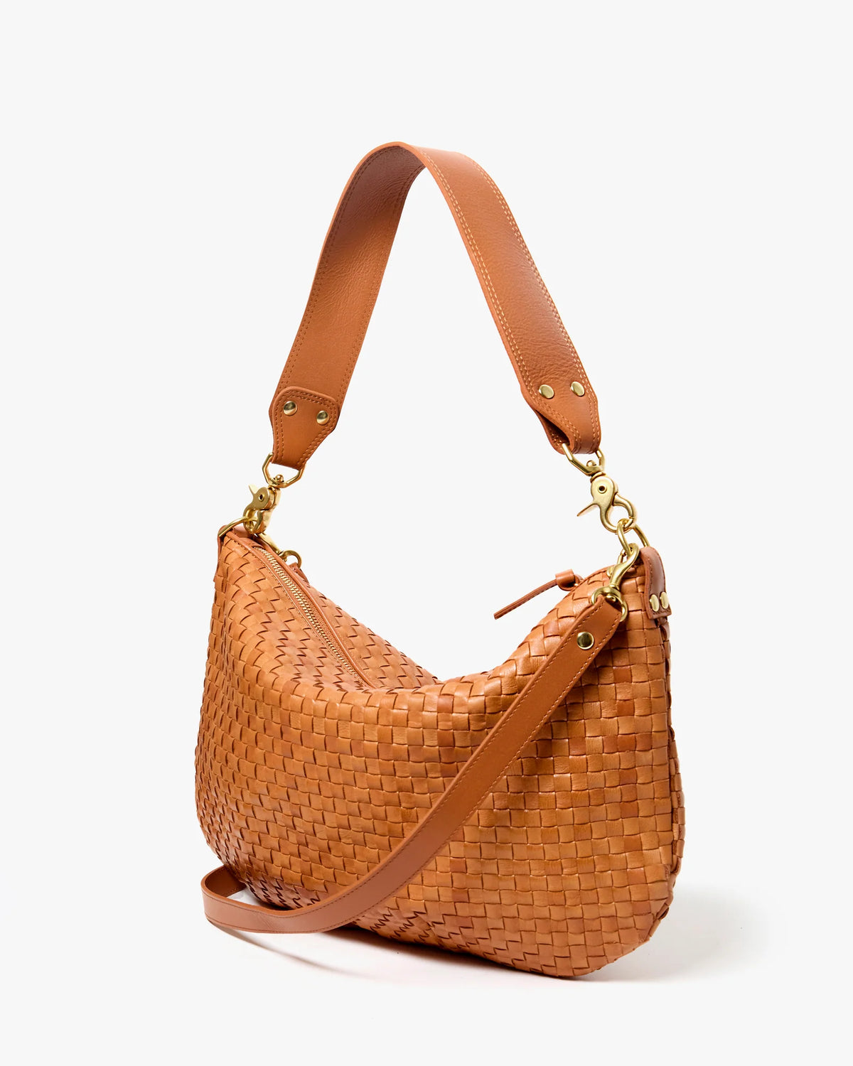 Clare V. Moyen Messenger Natural Woven Checker