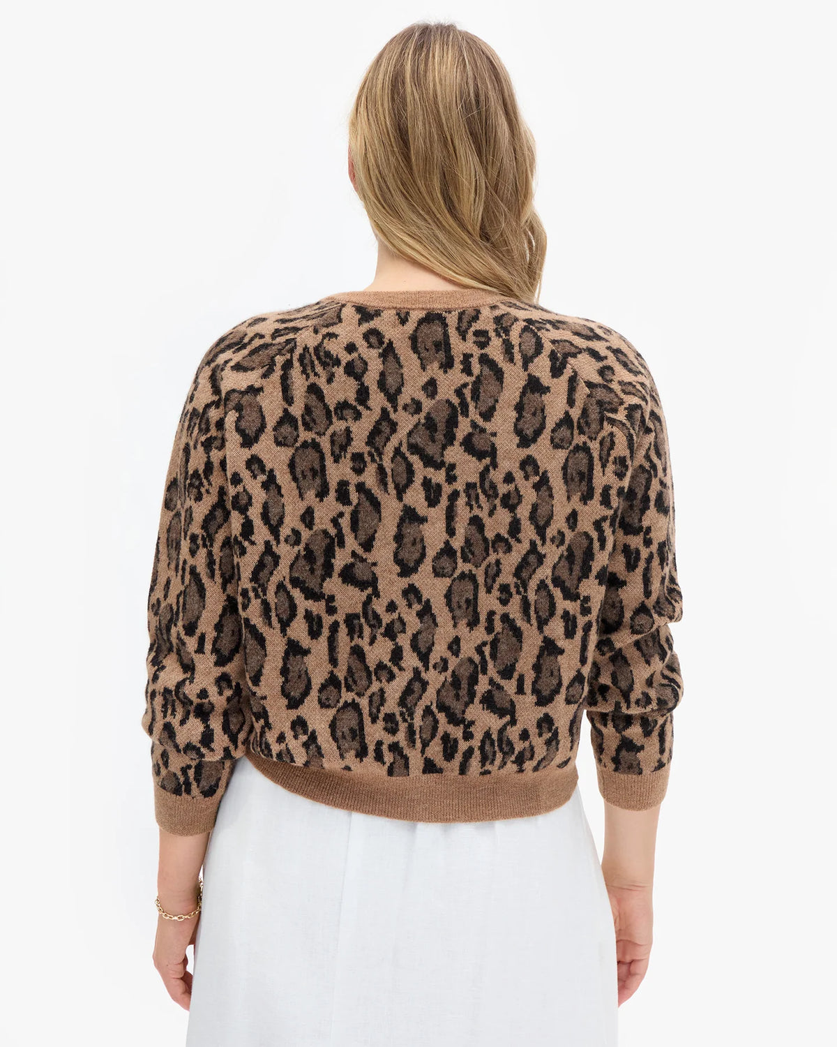 Clare V. NOELLE CARDIGAN  Camel Jaguar