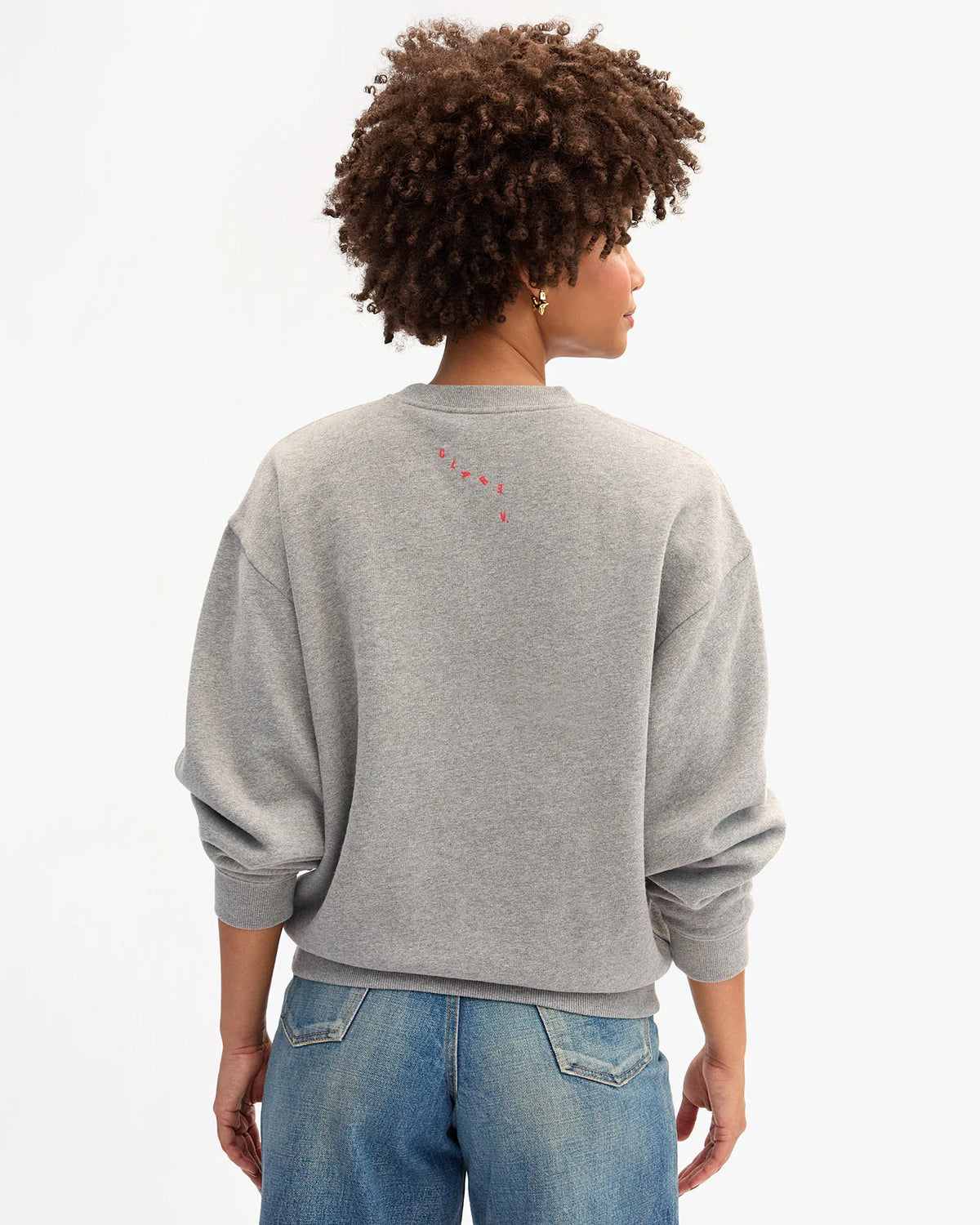 Clare V. Oversized Sweatshirt Grey Melange Grand Block Ciao