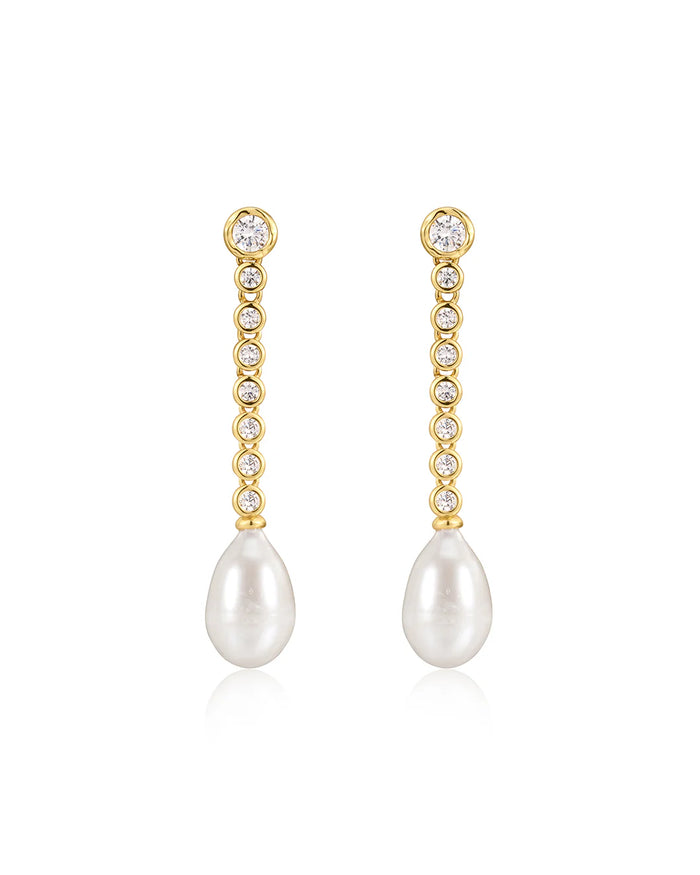 Luv Aj THE PEARL DROP STUDS gold