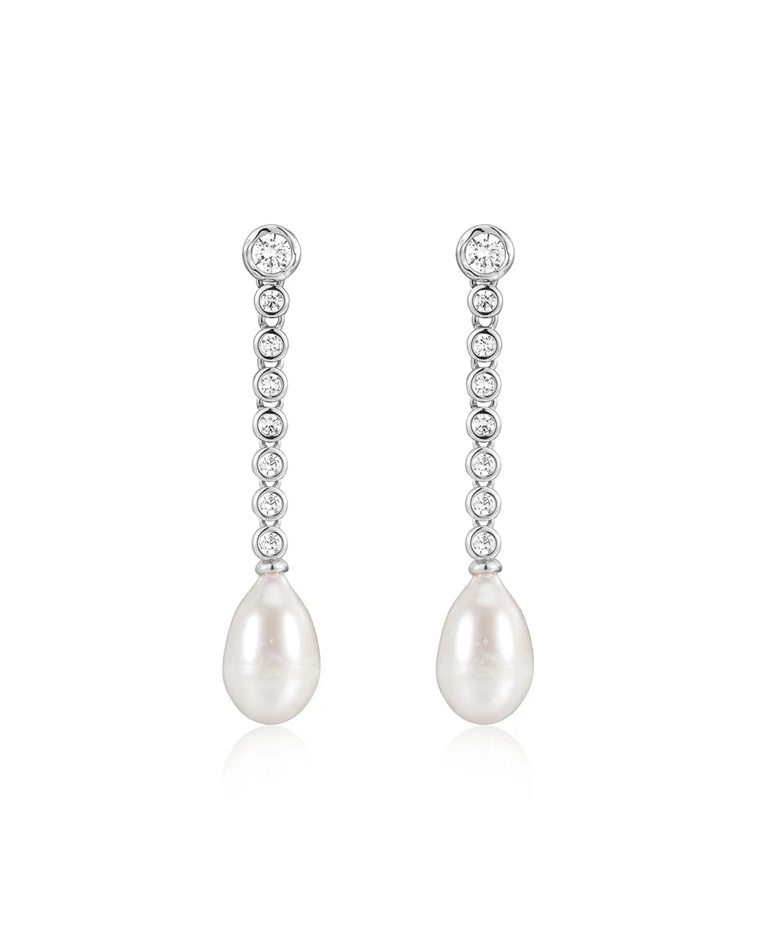 Luv Aj THE PEARL DROP STUDS Silver