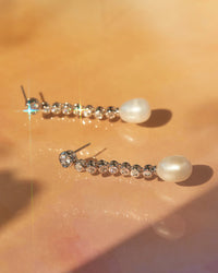 Luv Aj THE PEARL DROP STUDS Silver