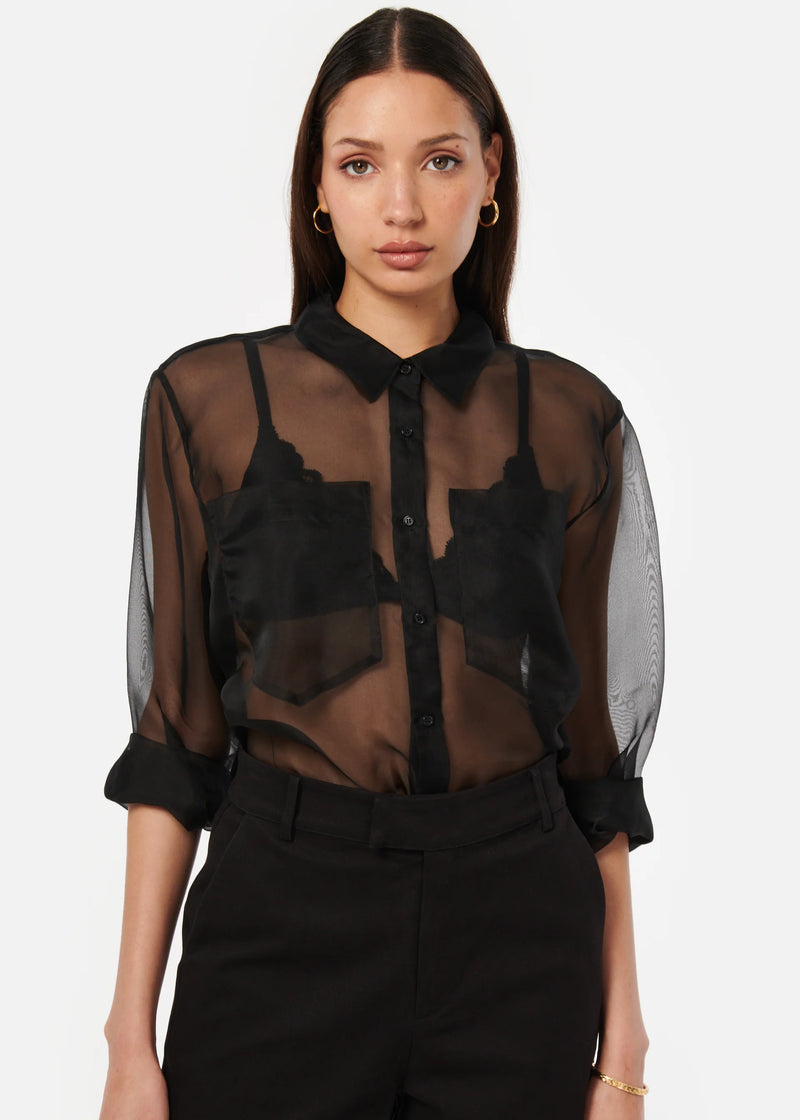 Cami NYC SAMSON SHEER TOP BLACK