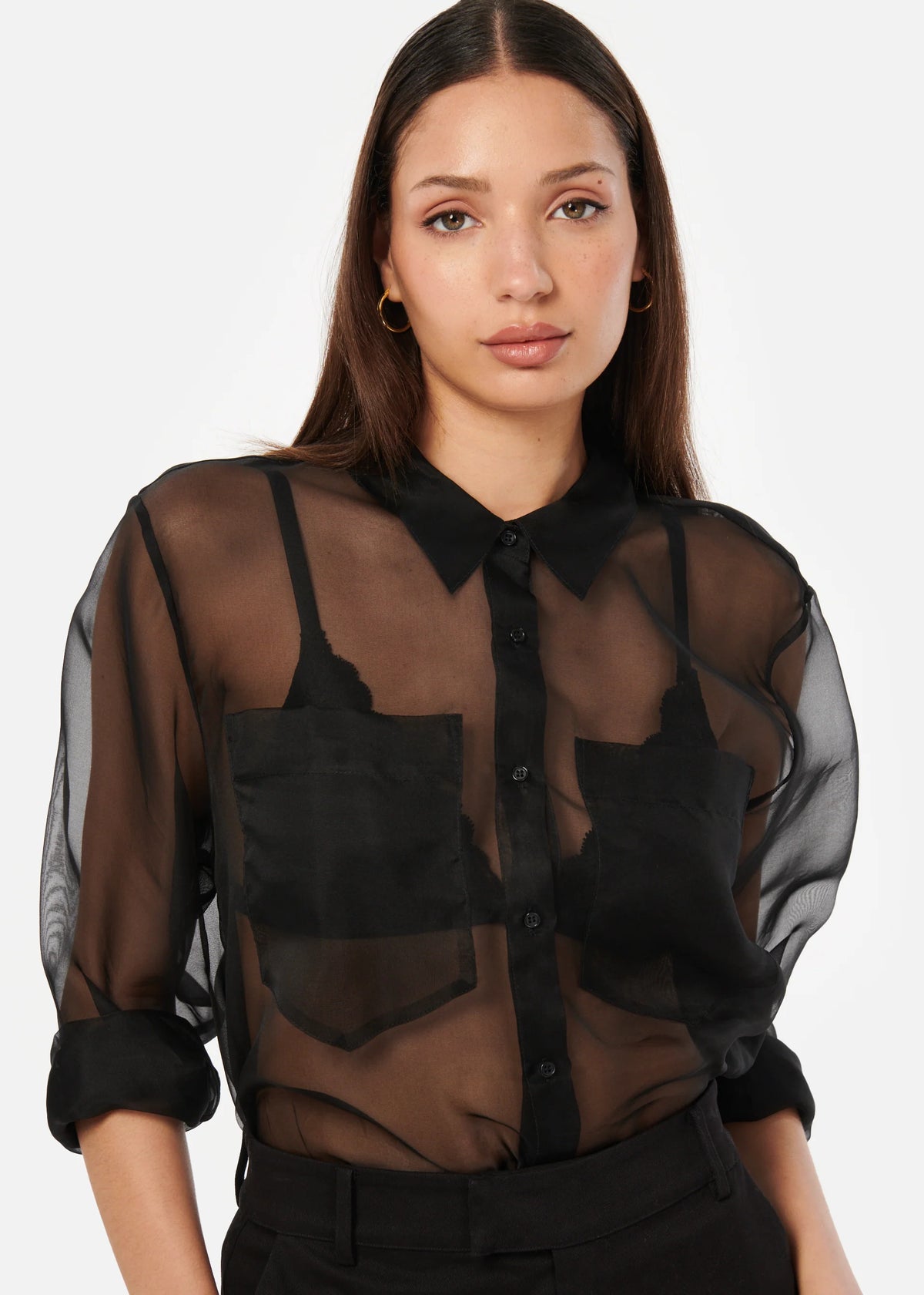 Cami NYC SAMSON SHEER TOP BLACK