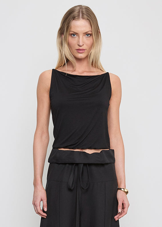 Enza Costa Fluid Jersey Tank in Black
