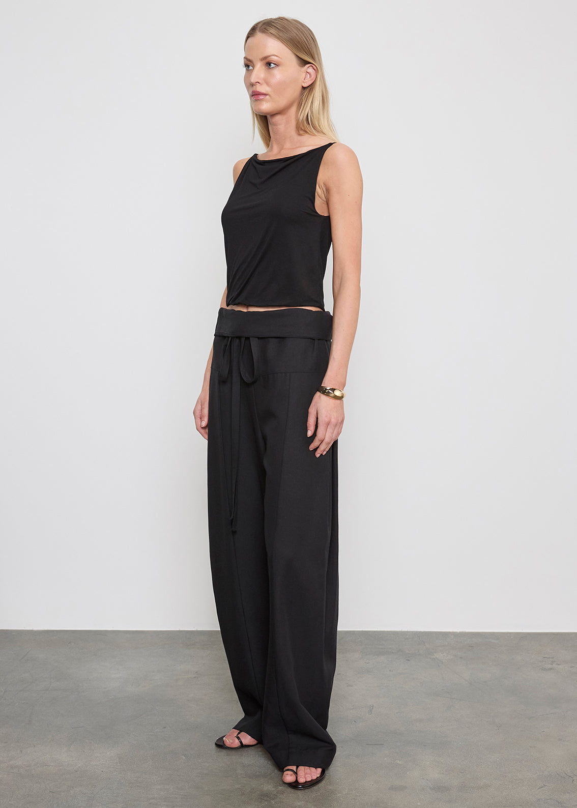 Enza Costa Fluid Jersey Tank in Black