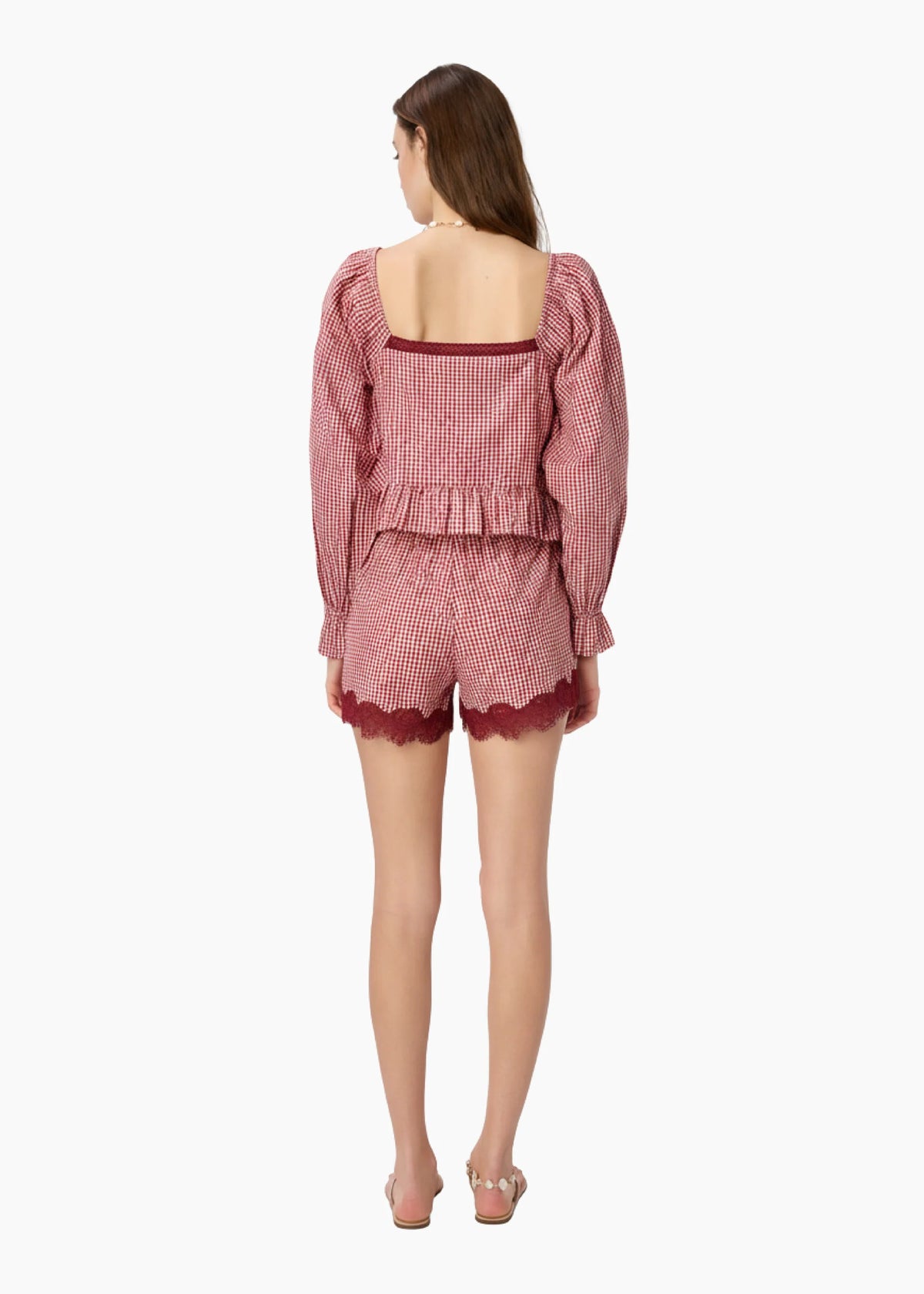 Cami NYC CASSANDRA MID RISE SILK COTTON SHORT BERRY GINGHAM