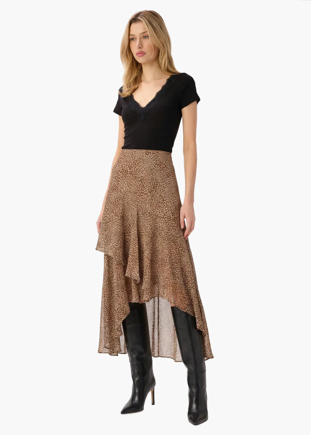 Cami NYC Sana Rib Knit Tee Black Ultra-Stretch Rib Knit