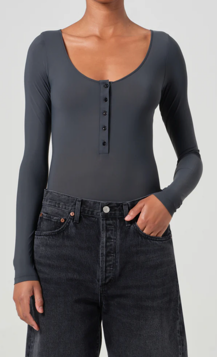 AGOLDE Carina Bodysuit Smoke