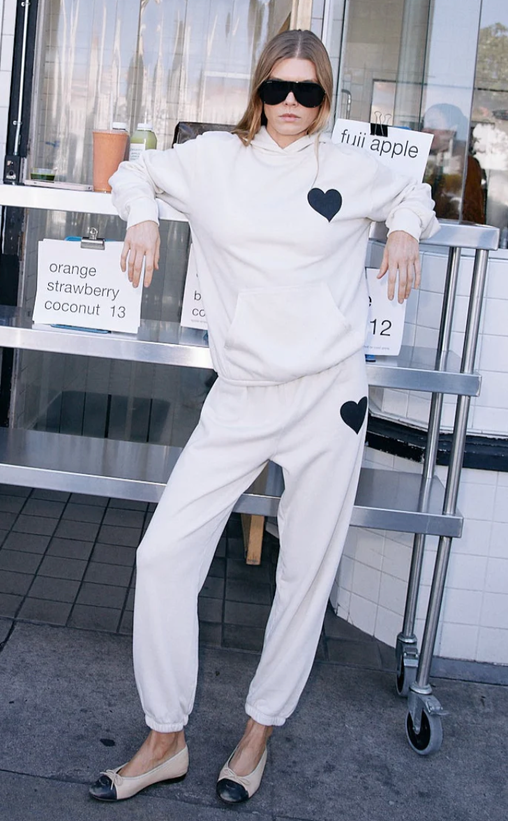 SPRWMN VINTAGE WHITE HEART HOODIE