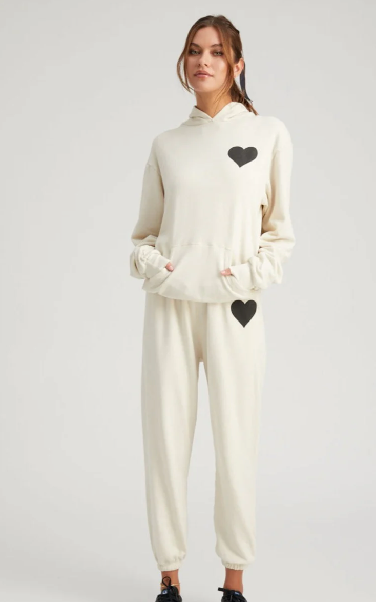 SPRWMN VINTAGE WHITE HEART HOODIE