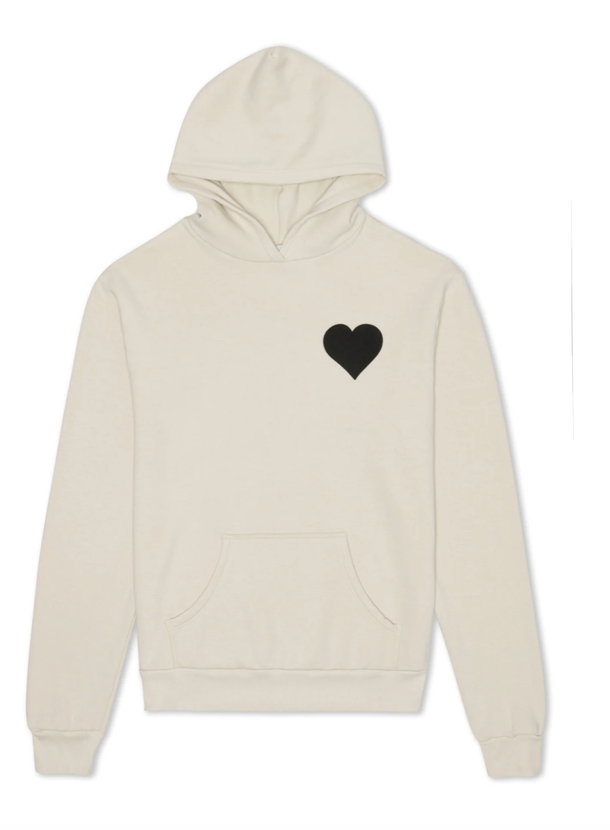 SPRWMN VINTAGE WHITE HEART HOODIE