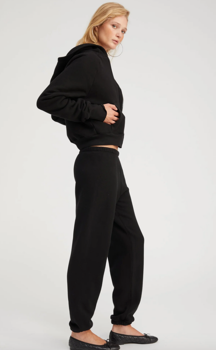 SPRWMN BLACK COTTON MINI LOGO SWEATPANTS