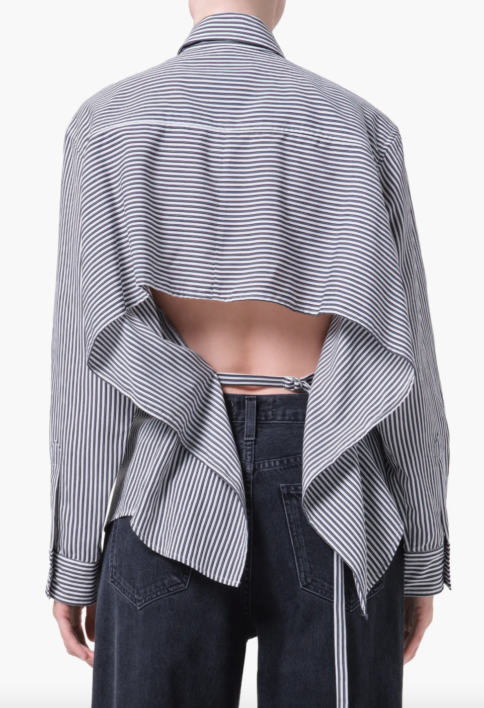 AGOLDE Theo Stripe Crop Back Shirt Solene Stripe