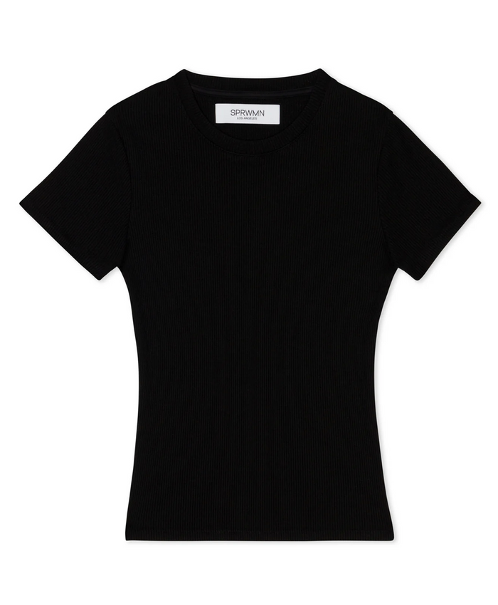 SPRWMN Rib Baby Tee Black