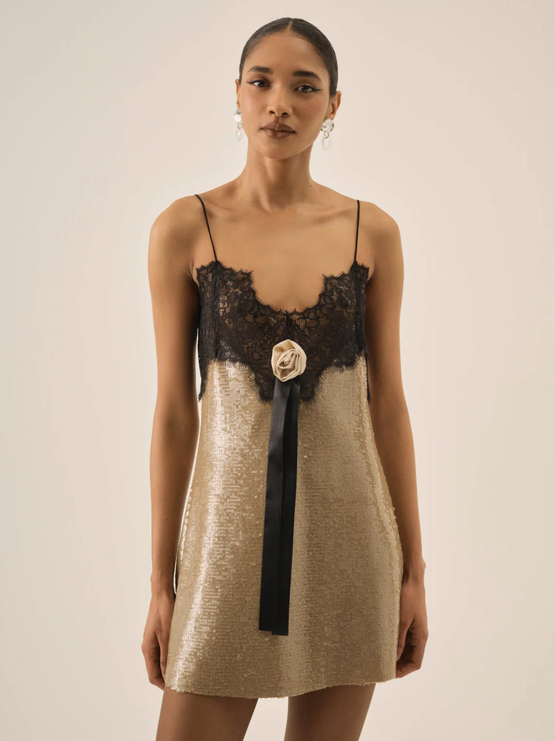 For Love & Lemons Sylvie Sequin Mini Dress