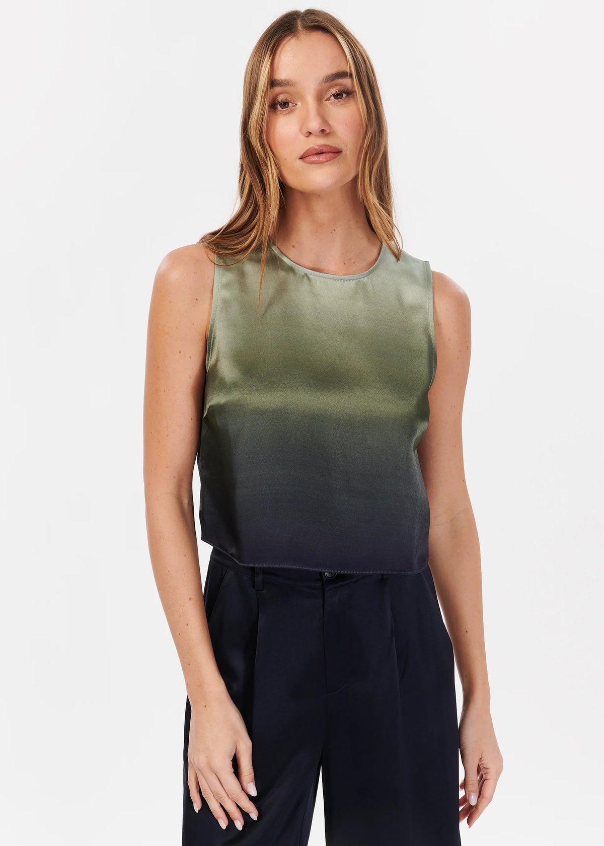 CAMI NYC ROMILLY CROPPED TOP CASPIAN OMBRE