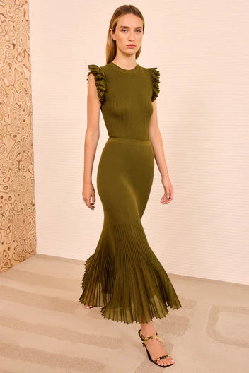 Ulla Johnson Vera Midi Skirt - Olive