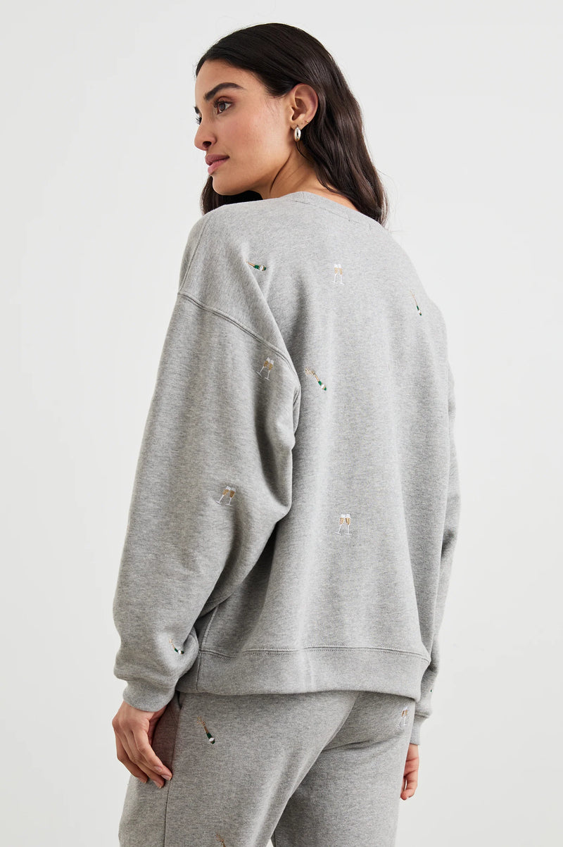 Rails The Varsity Sweatshirt Champagne Embroidery