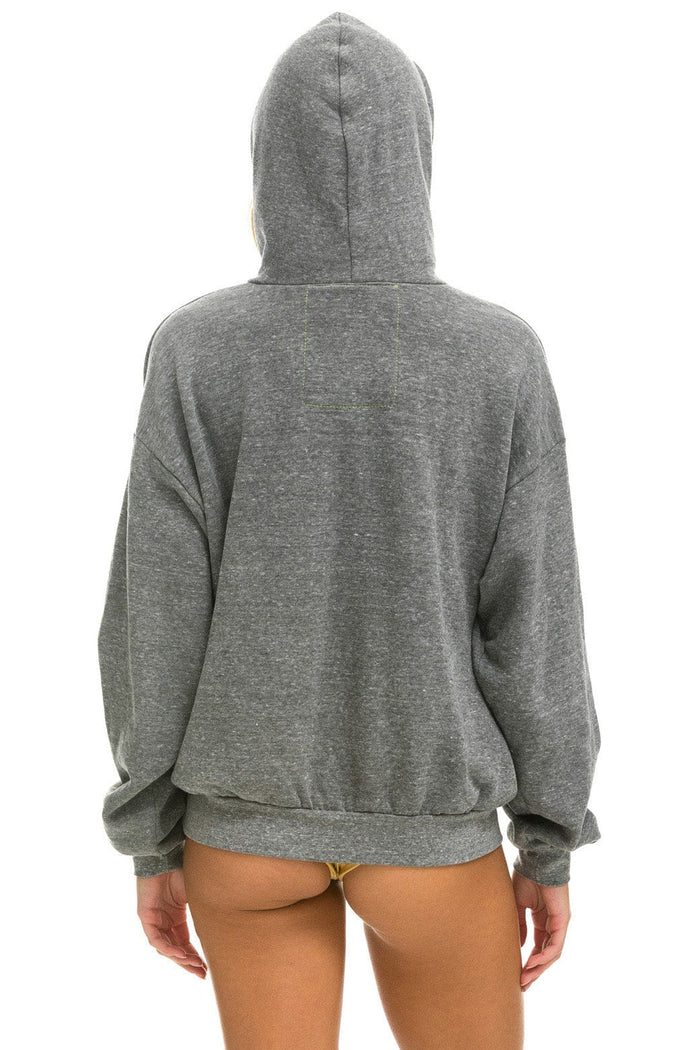 Aviator Nation BOLT HEART PULLOVER RELAXED HOODIE - HEATHER