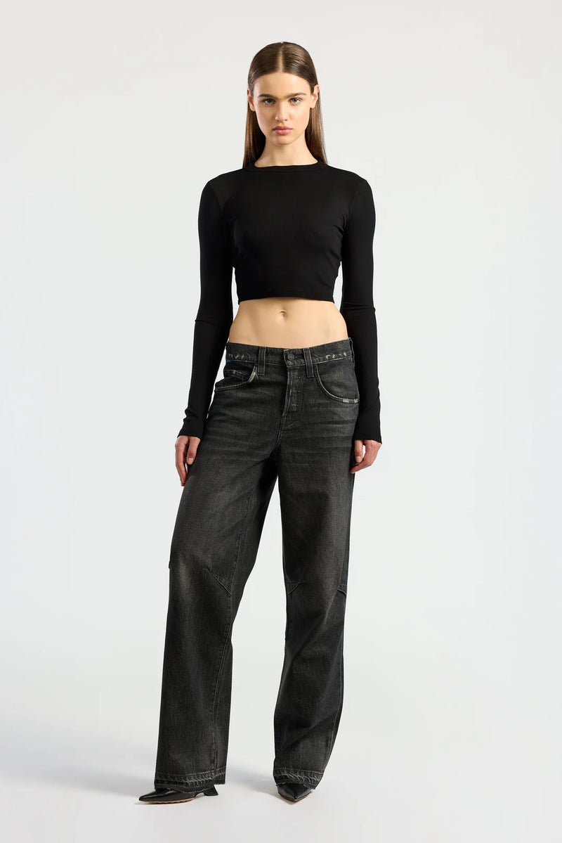 Cotton Citizen VERONA CROP SHIRT Jet Black