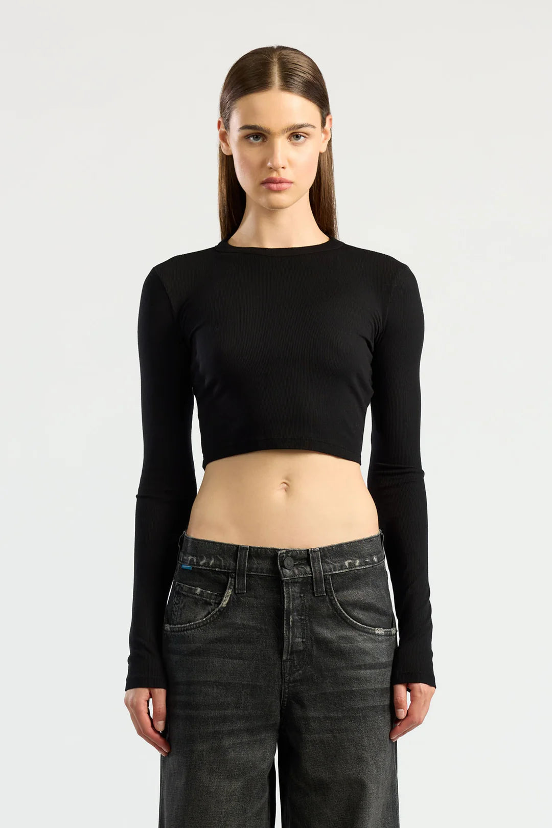 Cotton Citizen VERONA CROP SHIRT Jet Black