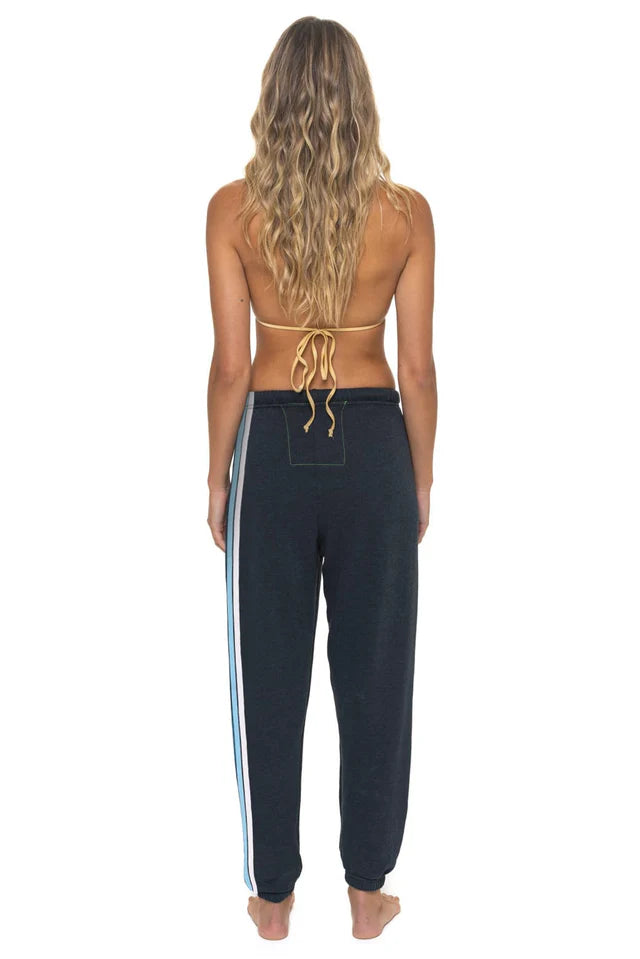 Aviator Nation WOMEN'S 5 STRIPE AMERICA SWEATPANT - CHARCOAL // USA
