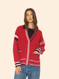 Xirena Red Blue Carey Cardigan