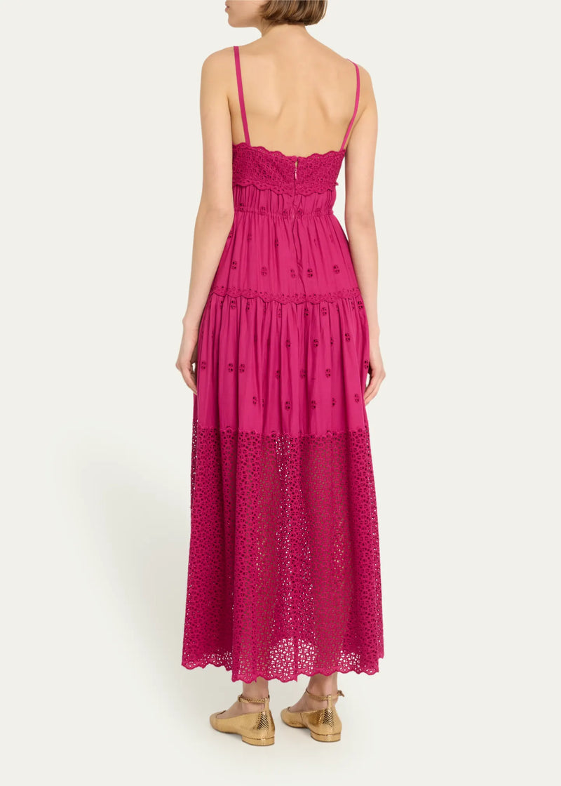 ULLA JOHNSON sadore Eyelet A-Line Maxi Dress RUBY